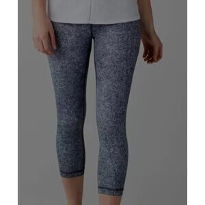 Lululemon Wunder Train High Rise Crop Leggings Speckle Print Size 10